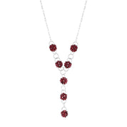 Natural Red Red Garnet Beaded Fine Gemstone Necklace 