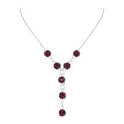 Natural Red Red Garnet Beaded Fine Gemstone Necklace 