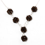 Natural Light Gray Smoky Quartz Beaded Fine Gemstone Necklace 