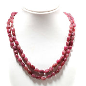 Natural Red Pink Tourmaline Beaded Fine Gemstone Necklace 