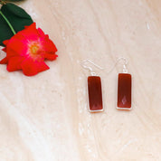 Natural Red Red Onyx Drop/Dangle Fine Gemstone Earrings 