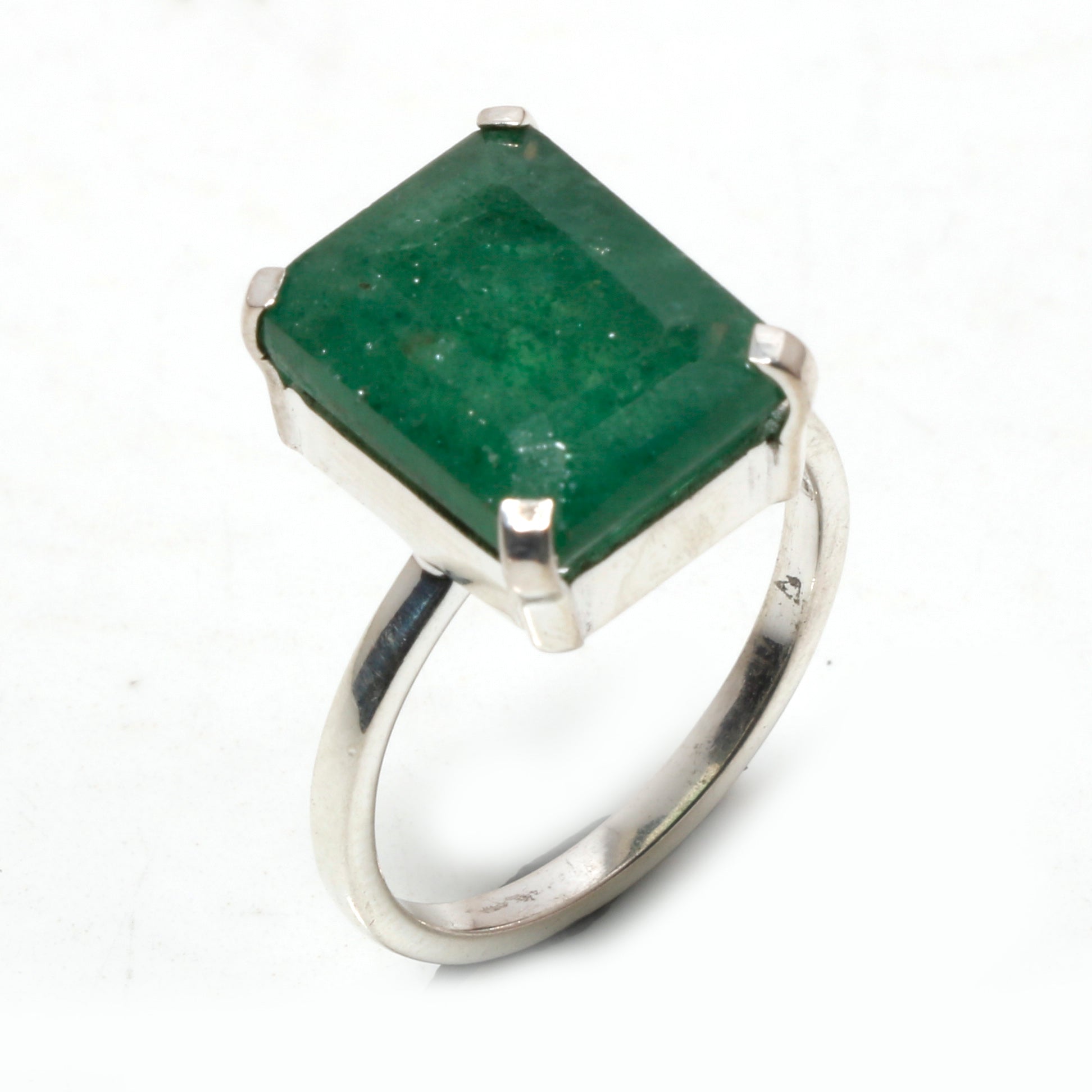 Natural Green Emerald  Statement Fine Gemstone Ring 