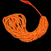 Natural Orange  Ethiopian Opal  Beaded Fine Gemstone Necklace 