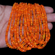 Natural Orange  Ethiopian Opal  Beaded Fine Gemstone Necklace 