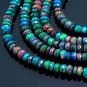 Natural Black Ethiopian Opal Beaded Fine Gemstone Necklace 