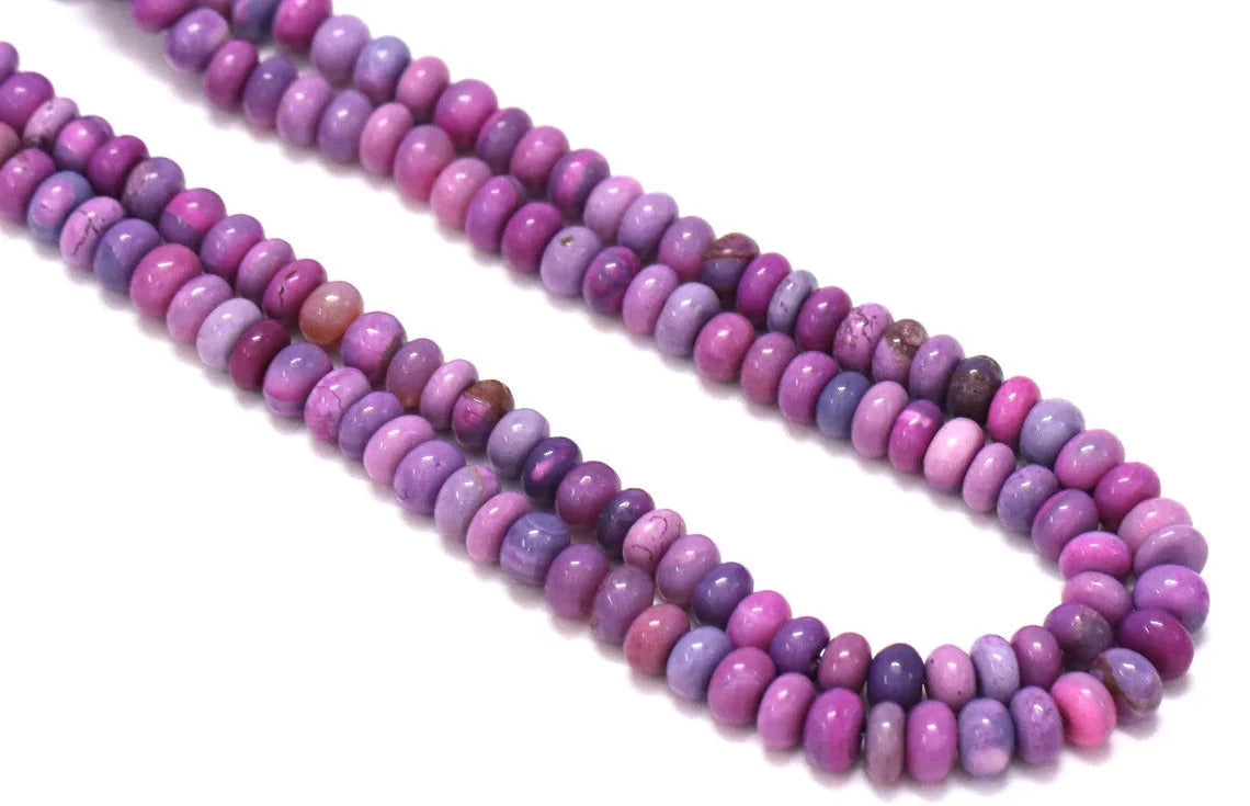 Natural Magenta Lavender Opal Beaded Fine Gemstone Necklace 