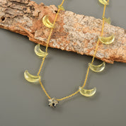 Natural Lemon Yellow Green Quartz Beaded Fine Gemstone Necklace 