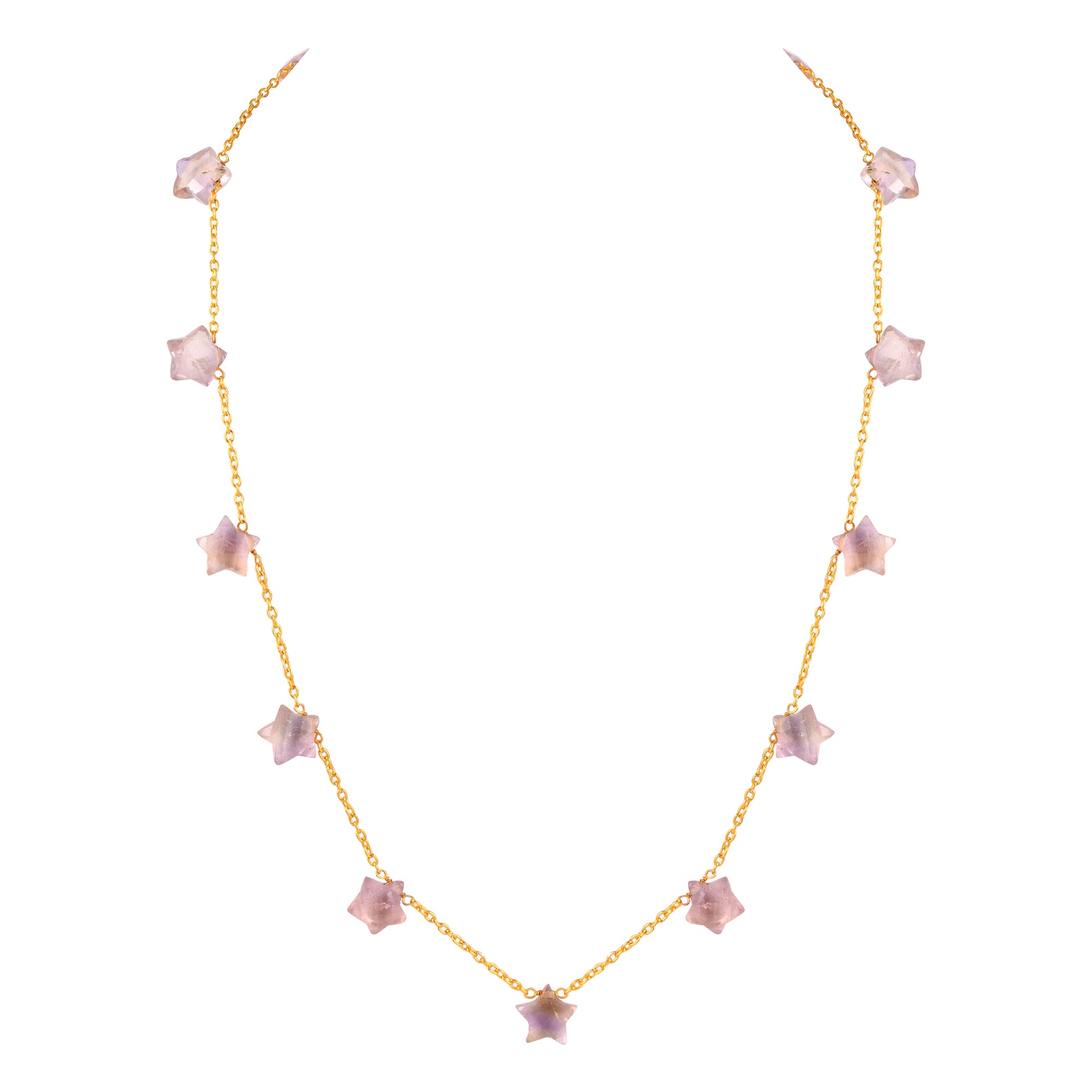 Natural Light Pink Ametrine Beaded Fine Gemstone Necklace 