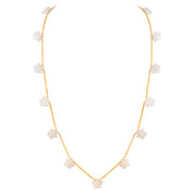 Natural White White Moonstone Beaded Fine Gemstone Necklace 