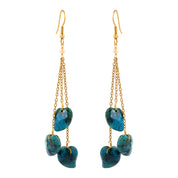 Natural Dark Blue Shattuckite Drop/Dangle Fine Gemstone Earrings 