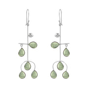 Natural Light Green Green Fluorite Drop/Dangle Fine Gemstone Earrings 