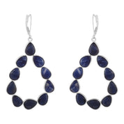 Natural Blue Sodalite Drop/Dangle Fine Gemstone Earrings 