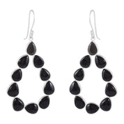 Natural Black Onyx Drop/Dangle Fine Gemstone Earrings 