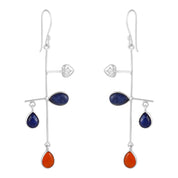 Stunning Drop & Dangle Gemstone Silver Ear Wire Earrings, Healing Power Gift Birthstone Jewelry