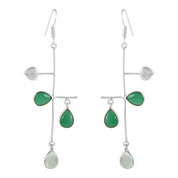 Stunning Drop & Dangle Gemstone Silver Ear Wire Earrings, Healing Power Gift Birthstone Jewelry