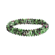 Natural Red Ruby Zoisite Beaded Fine Gemstone Bracelet 