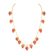 Natural Orange SunStone Beaded Fine Gemstone Necklace 