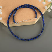 Natural Blue Lapis lazuli Beaded Fine Gemstone Necklace 