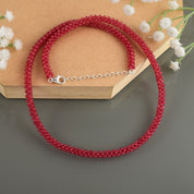 Natural Red Strawberry Quartz Beaded Fine Gemstone Necklace 