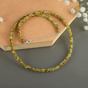 Natural Lime Green Grossular Garnet Beaded Fine Gemstone Necklace 