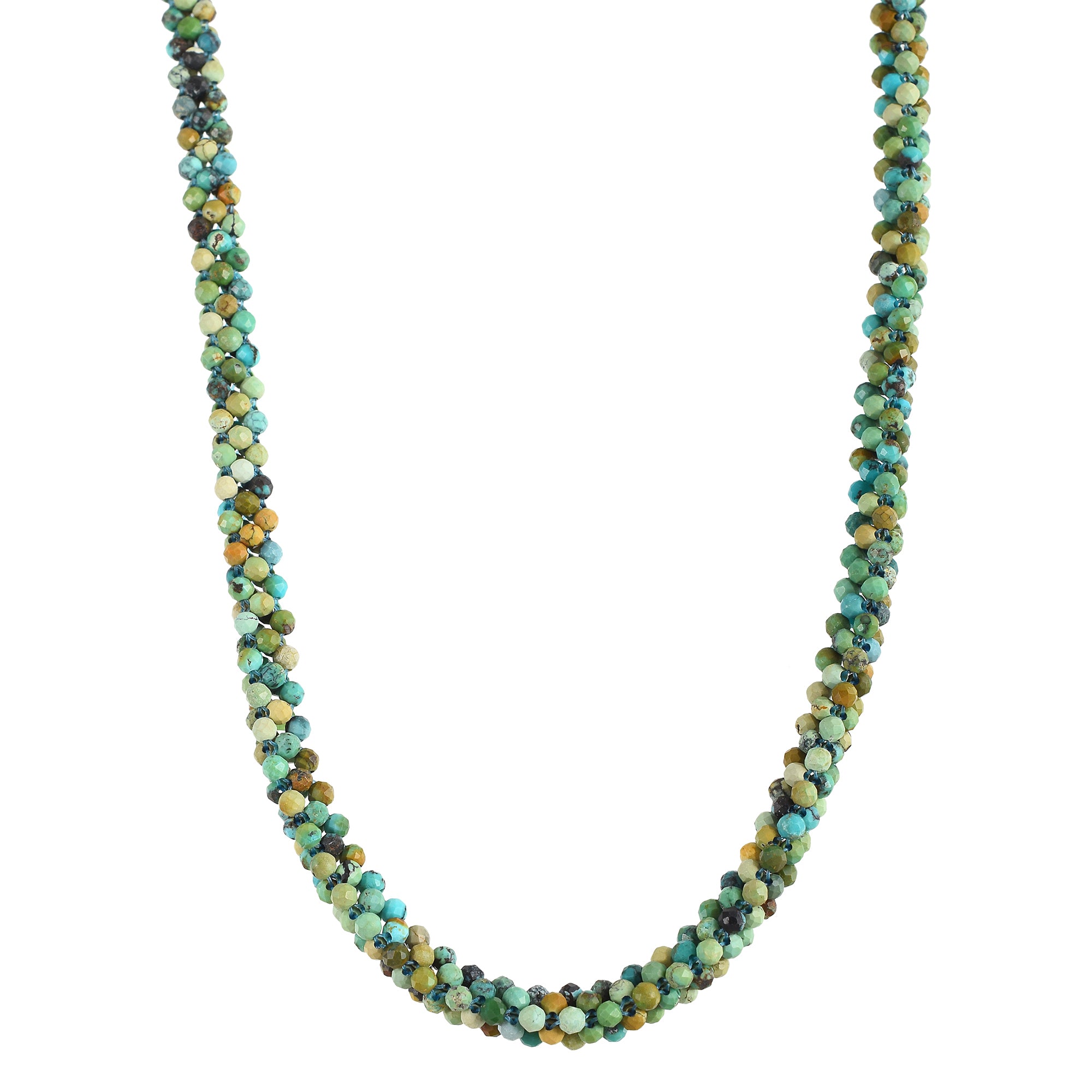 Natural Multicolor Turquoise Beaded Fine Gemstone Necklace 