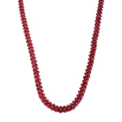 Natural Red Red Garnet Beaded Fine Gemstone Necklace 