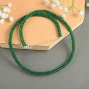 Natural Green Green Aventurine Beaded Fine Gemstone Necklace 