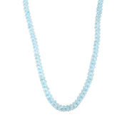 Natural Sky Blue Aquamarine Beaded Fine Gemstone Necklace 