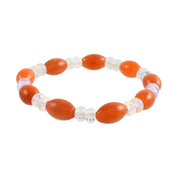 Natural Orange Carnelian Beaded Fine Gemstone Bracelet 