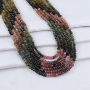 Natural Multicolor Tourmaline Beaded Fine Gemstone Necklace 