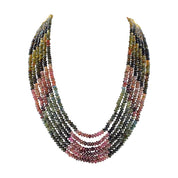 Natural Multicolor Tourmaline Beaded Fine Gemstone Necklace 