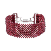 Natural Red Garnet Beaded Fine Gemstone Bracelet 