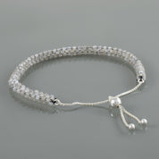 Natural Gray Grey Moonstone Beaded Fine Gemstone Bracelet 