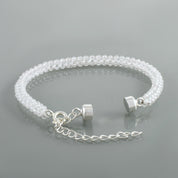 Natural White Clear Quartz Beaded Fine Gemstone Bracelet 