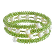 Natural Green Peridot Chain Fine Gemstone Bracelet 