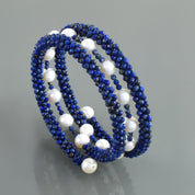 Natural Blue Lapis Lauzli  Chain Fine Gemstone Bracelet 