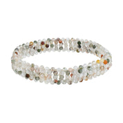 Natural White Rutile Quartz Beaded Fine Gemstone Bracelet 