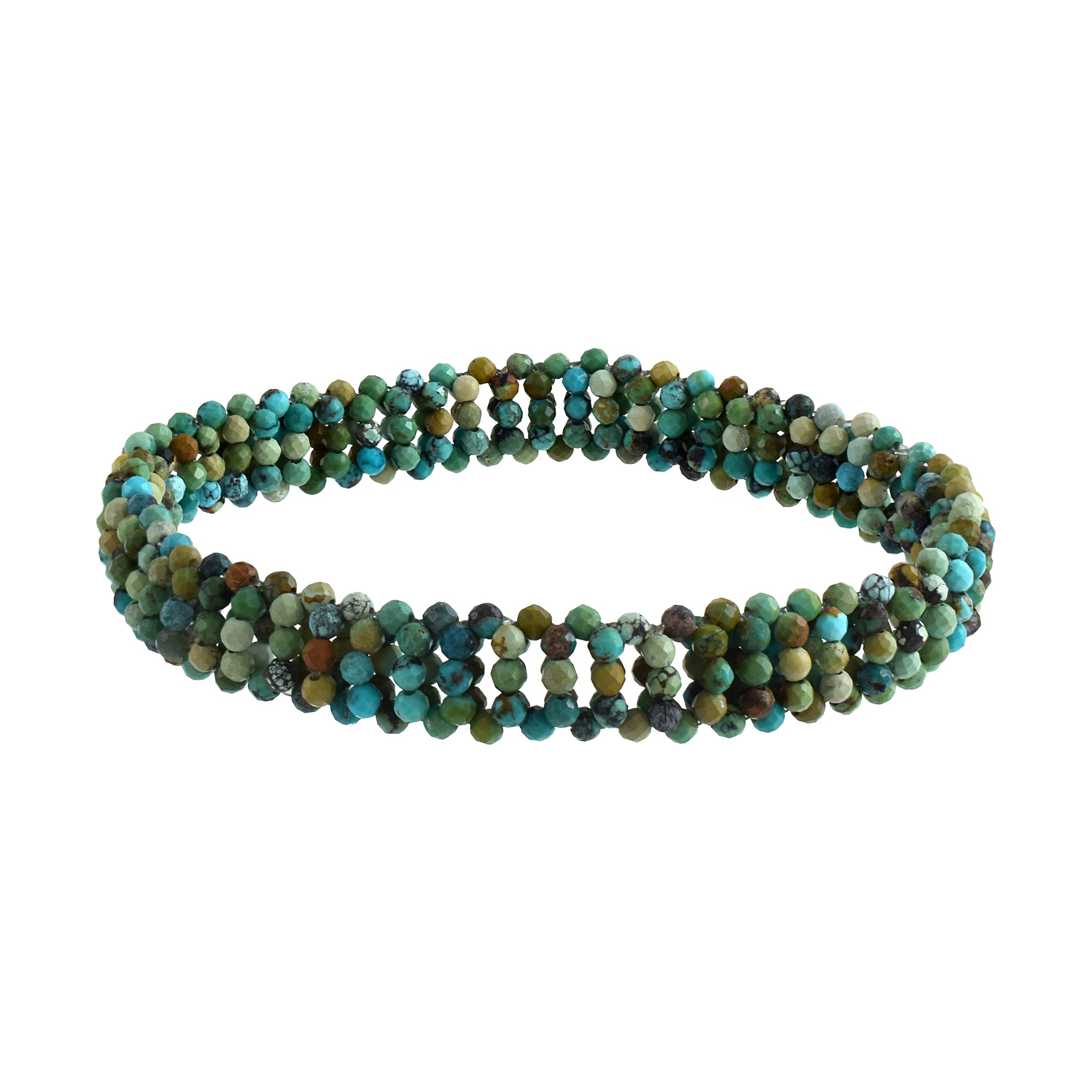 Natural Multicolor Turquoise Beaded Fine Gemstone Bracelet 