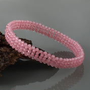 Natural Red Rose Quartz Beaded Fine Gemstone Bracelet 