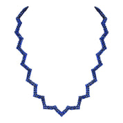 Natural Blue Lapis Lazuli Beaded Fine Gemstone Necklace 