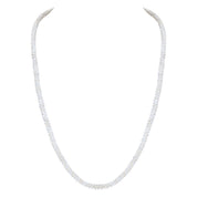 Natural White White Moonstone Beaded Fine Gemstone Necklace 