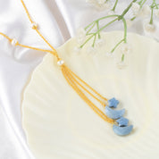 Natural Sky Blue Peruvian Opal Beaded Fine Gemstone Necklace 