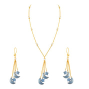 Handcrafted Gold Plated Silver Chain Necklace & Earrings, Perfect Gift for Her, Birthstone Necklace