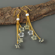 Natural Lemon Yellow Lemon Quartz Drop/Dangle Fine Gemstone Earrings 