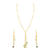 New Gold Plated Silver Chain Necklace & Earring Set, Elegant Accessories for Any Occasion 
