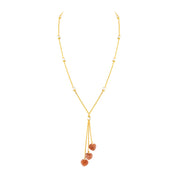 Natural Light Orange SunStone Beaded Fine Gemstone Necklace 