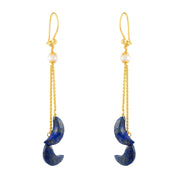 Natural Blue Lapis lazuli Drop/Dangle Fine Gemstone Earrings 