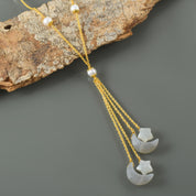 Natural Gray Grey Moonstone  Beaded Fine Gemstone Necklace 