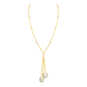 Elegant Gold Plated Silver Chain Necklace & Earrings, Birthstone Necklace Perfect Gift for Her