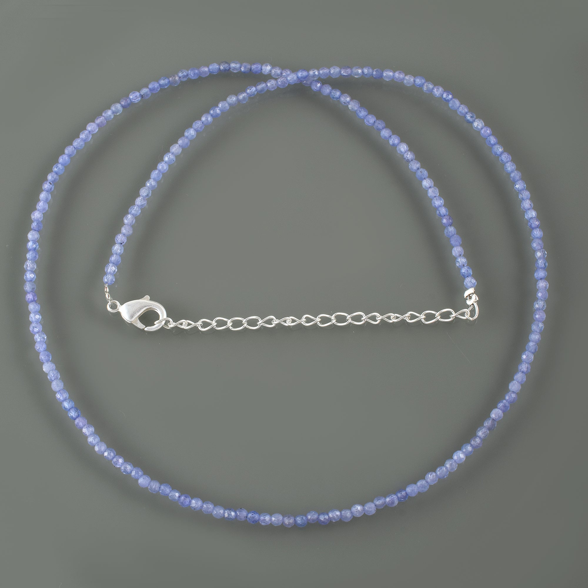 Natural Light Blue Tanzanite Beaded Fine Gemstone Necklace 